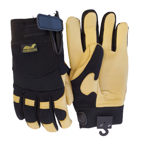 DEERSKIN MECHANICS MEDIUM GLOVE